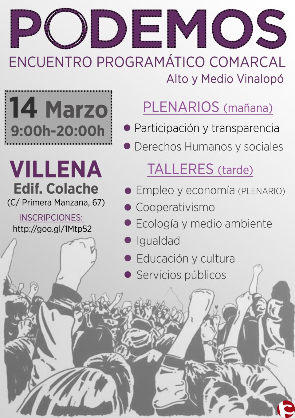 PODEMOS VILLENA: Encuentro Comarcal Podemos 14 de Marzo