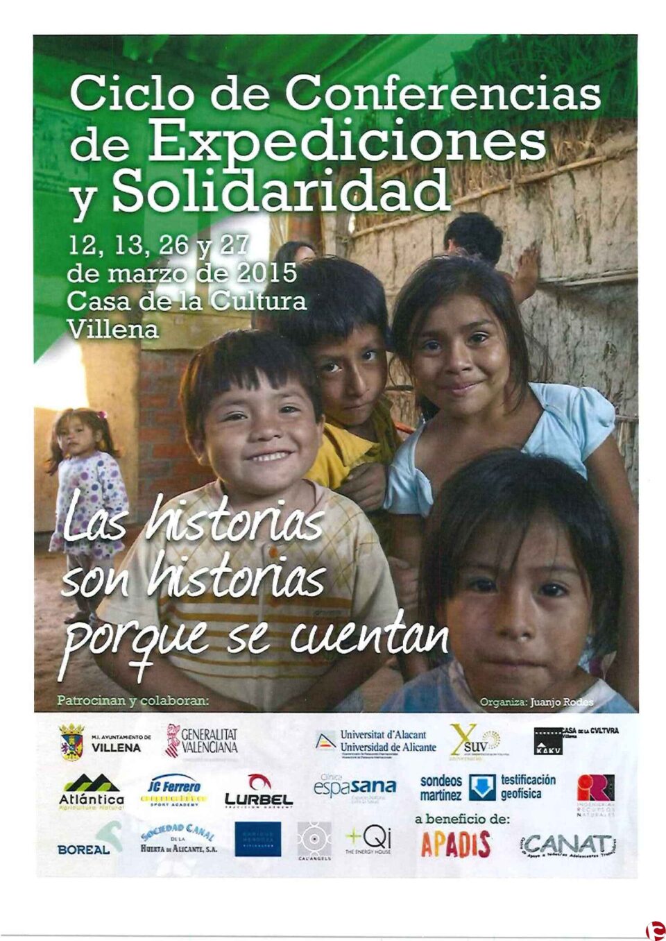 La Casa de la Cultura acogerá un ciclo de conferencias sobre Expediciones y Solidarias a beneficio de Apadis y Canat