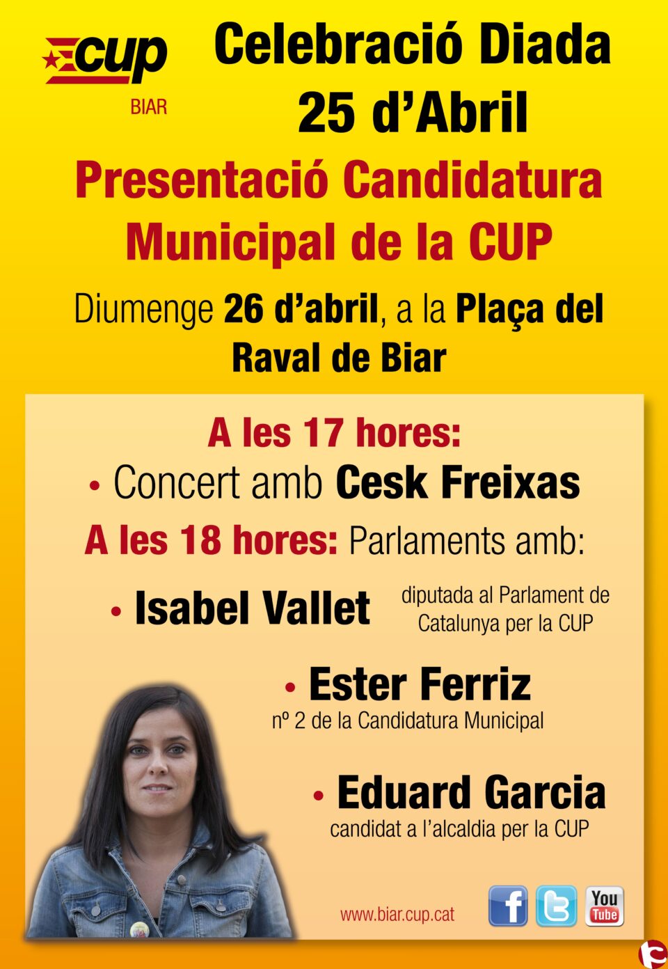 La CUP presenta la seua candidatura diumenge 26 d´abril
