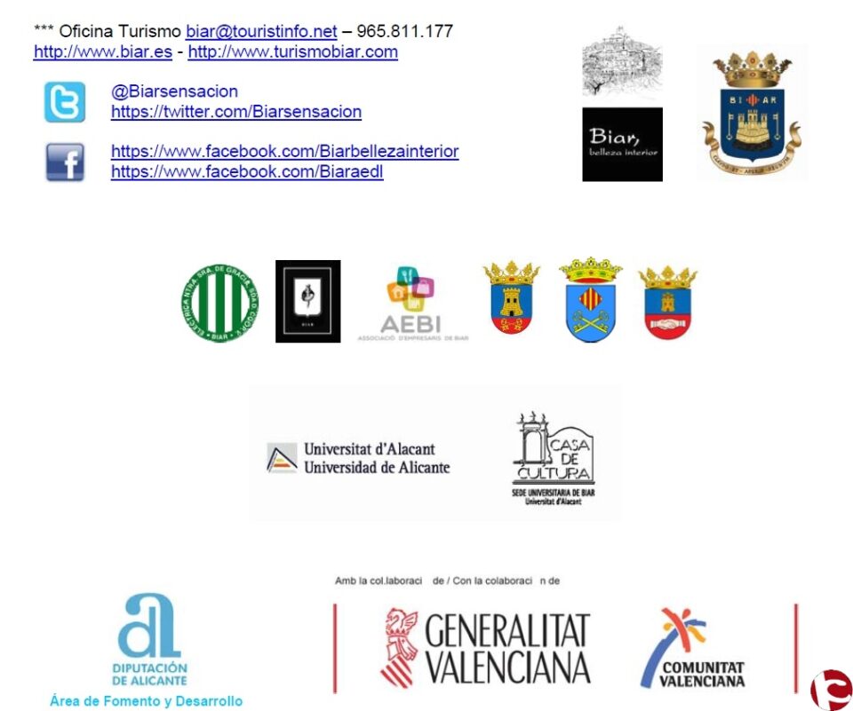 Información de la IV Mostra Biar los próximos días 26