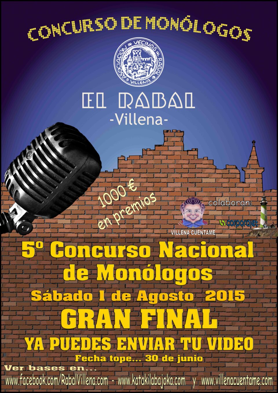 FINALISTAS CONCURSO NACIONAL DE MONÓLOGOS EL RABAL -VILLENA- 2015