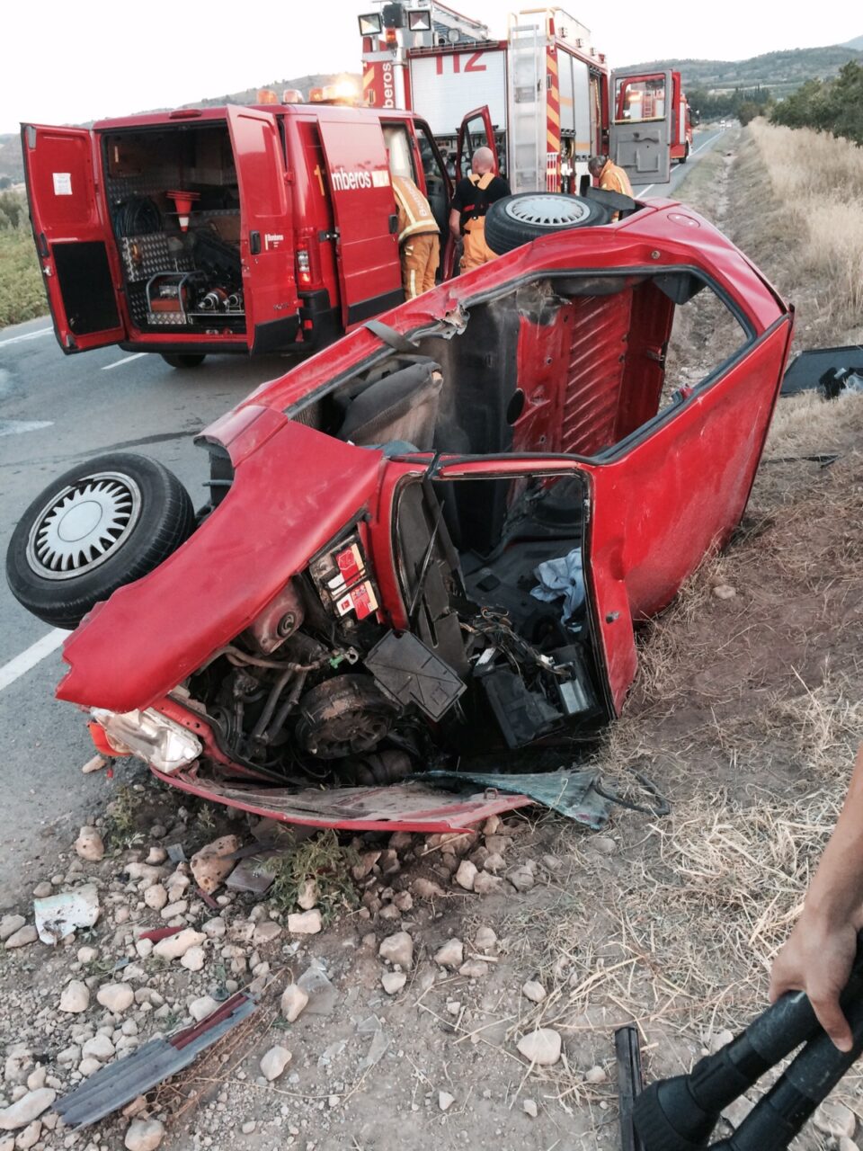 Accidente de coche con 5 jóvenes de Biar