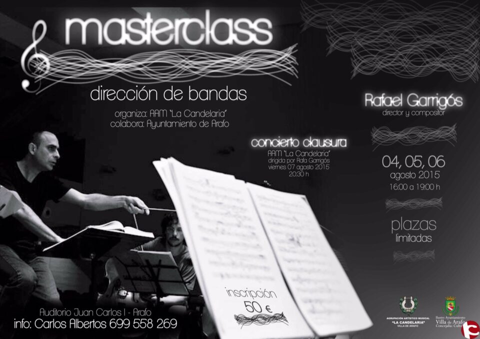 Rafa Garrigós imparte un Curso de Dirección y dirige un concierto en Arafo (Tenerife)
