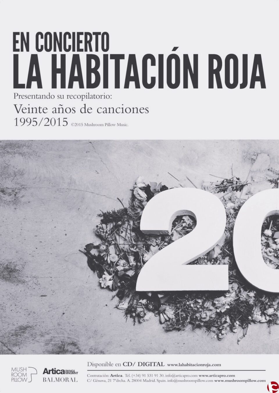 La Habitación Roja ofrecerá su concierto de aniversario Veinte años de canciones en el Teatro Chapí de Villena.