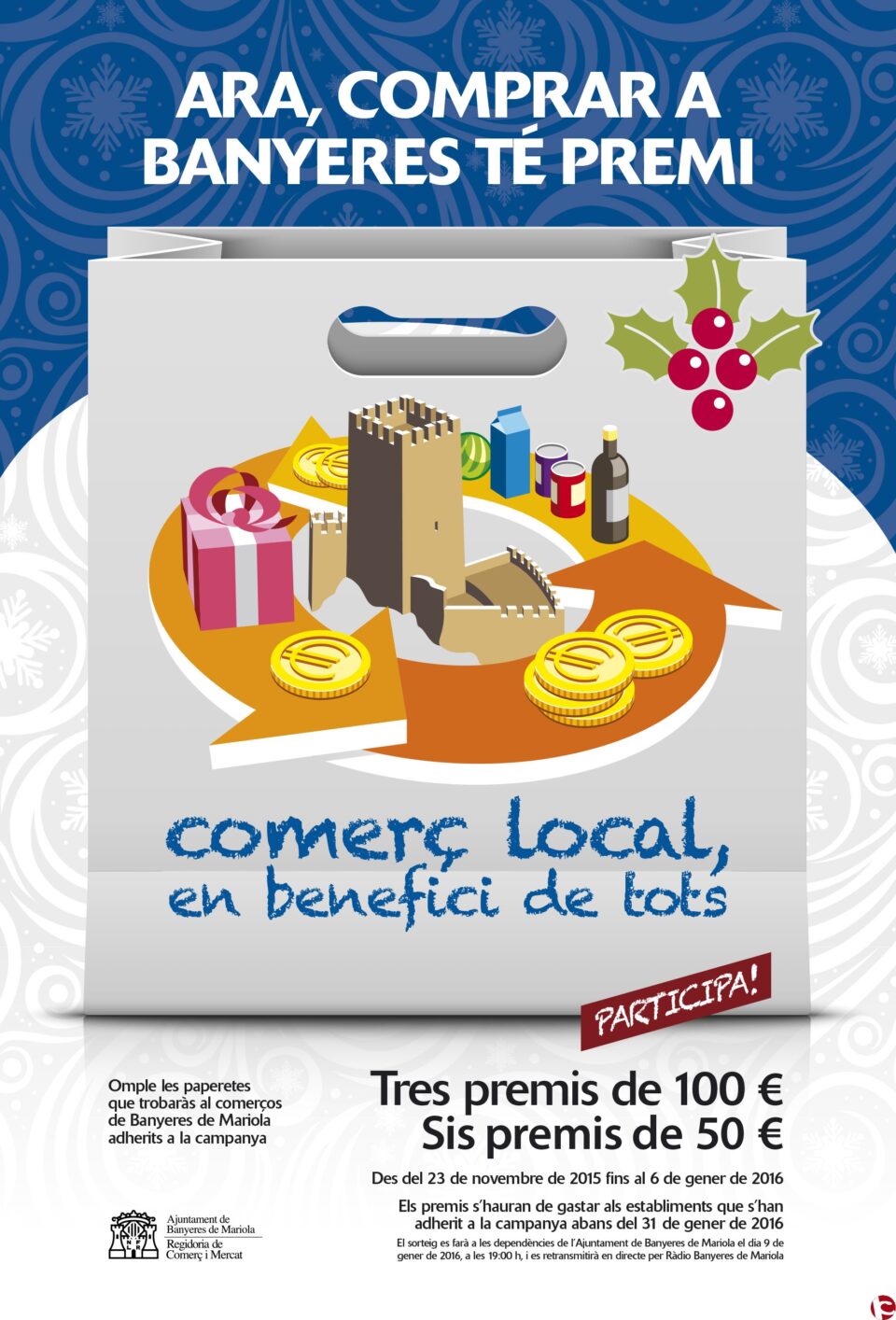 L´AJUNTAMENT DE BANYERES DE MARIOLA PROMOU UNA CAMPANYA DE NADAL DEL COMERÇ LOCAL