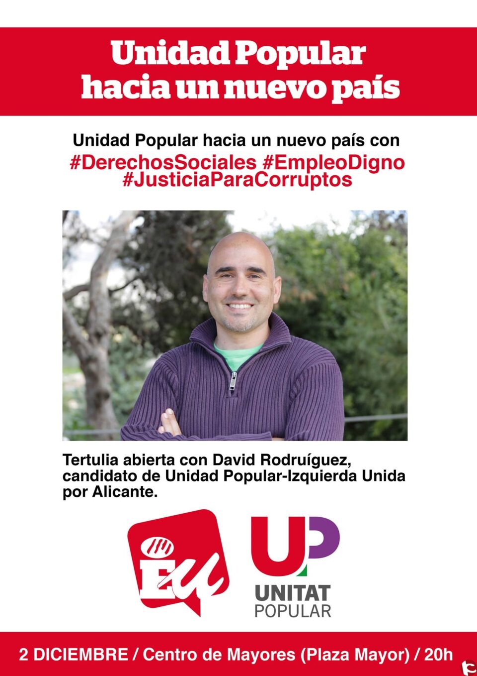 EU VILLENA: TERTULIA ABIERTA CON DAVID RODRÍGUEZ (ESQUERRA UNIDA-UNIDAD POPULAR)