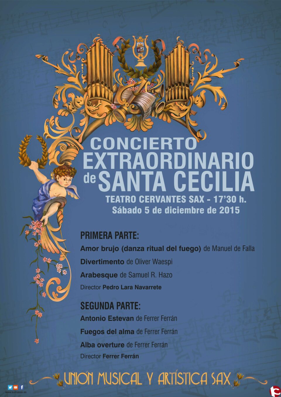 Ferrer Ferrán dirigirá a la Unión Musical de Sax en la segunda parte del concierto de Santa Cecilia