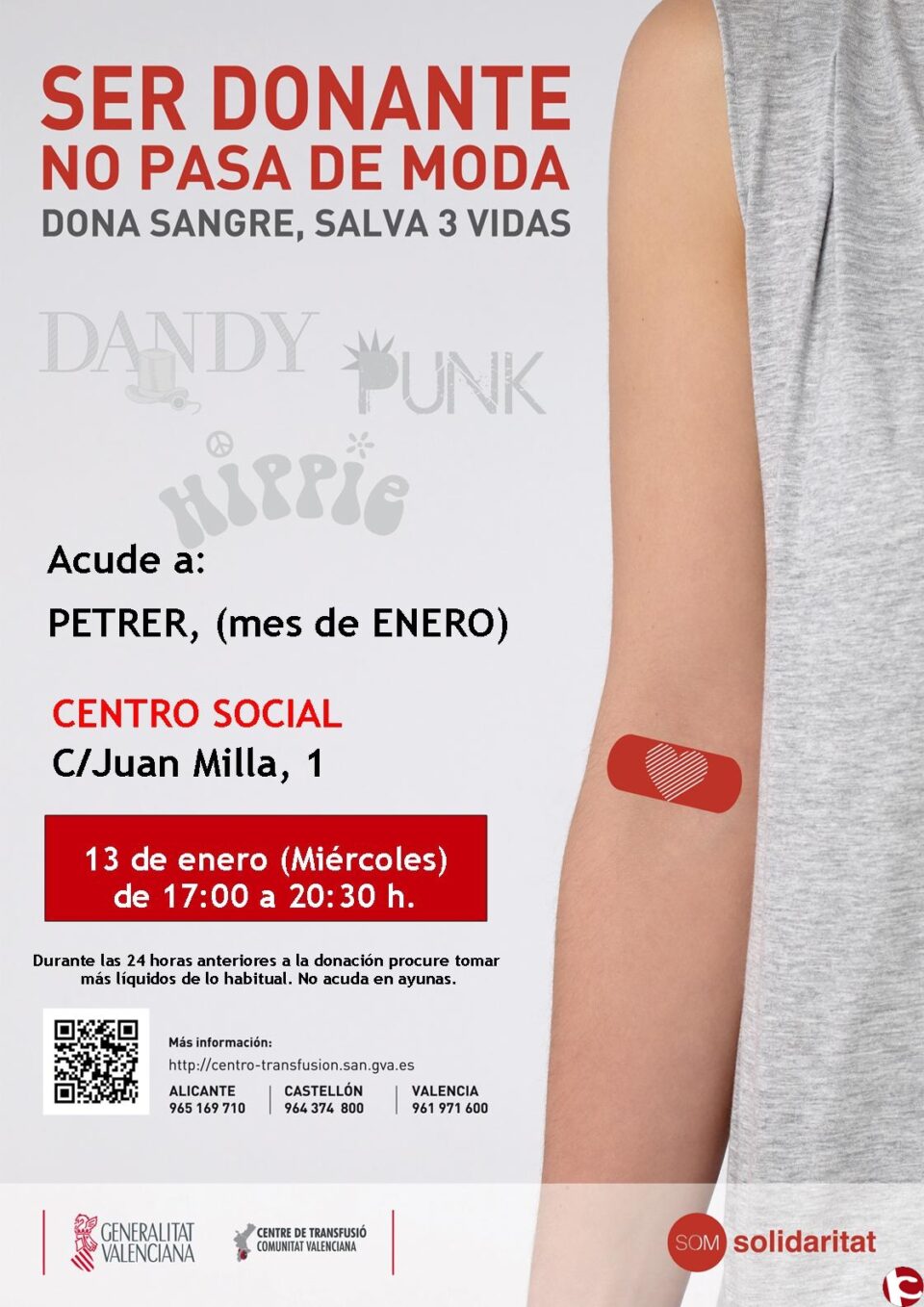¡AYUDA! Donación de Sangre en enero