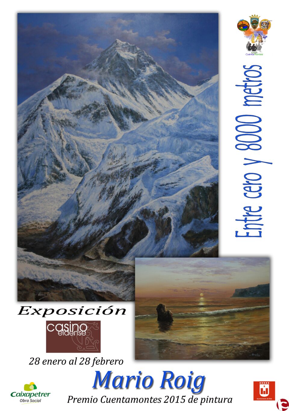 El experto pintor en ocho miles Mario Roig inaugura en el Casino