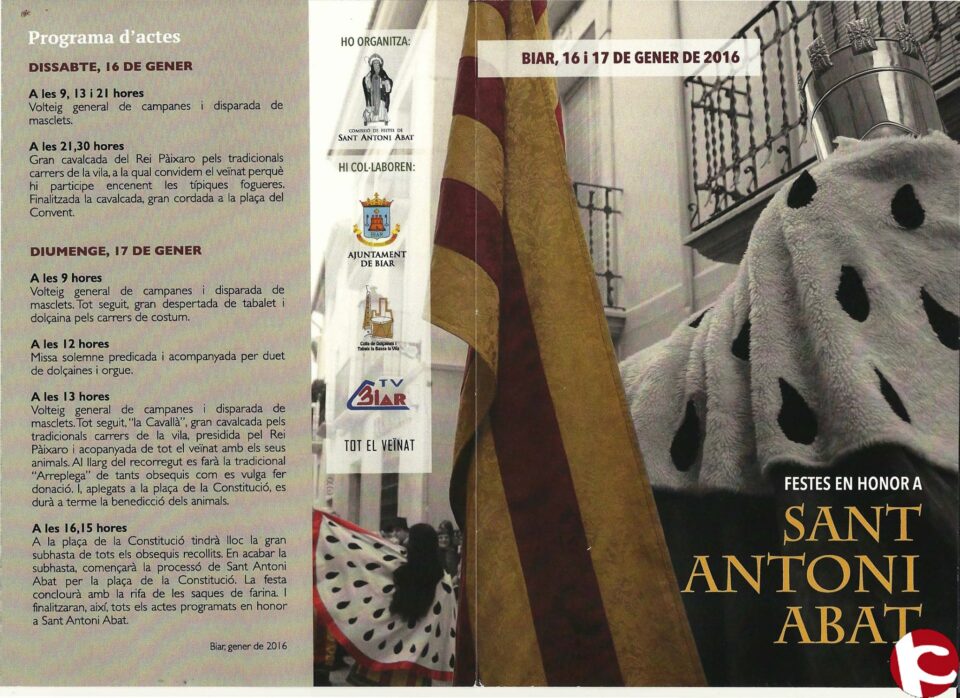 Els passats 16 i 17 de gener es va celebrar a Biar les tradicionals Festes en Honor a Sant Antoni Abat.