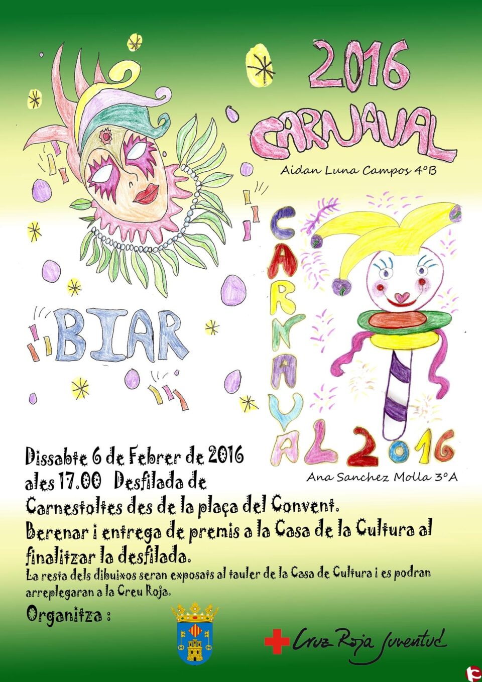ACTIVIDADES PARA CARNAVAL ORGANIZADAS POR CRUZ ROJA JUVENTUD EN COLABORACIÓN CON EL AYUNTAMIENTO DE BIAR