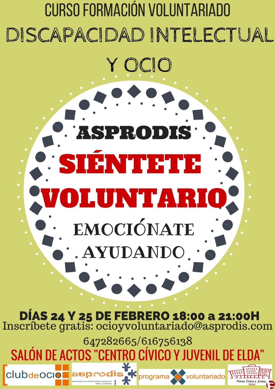 ASPRODIS organiza un curso de voluntariado en febrero