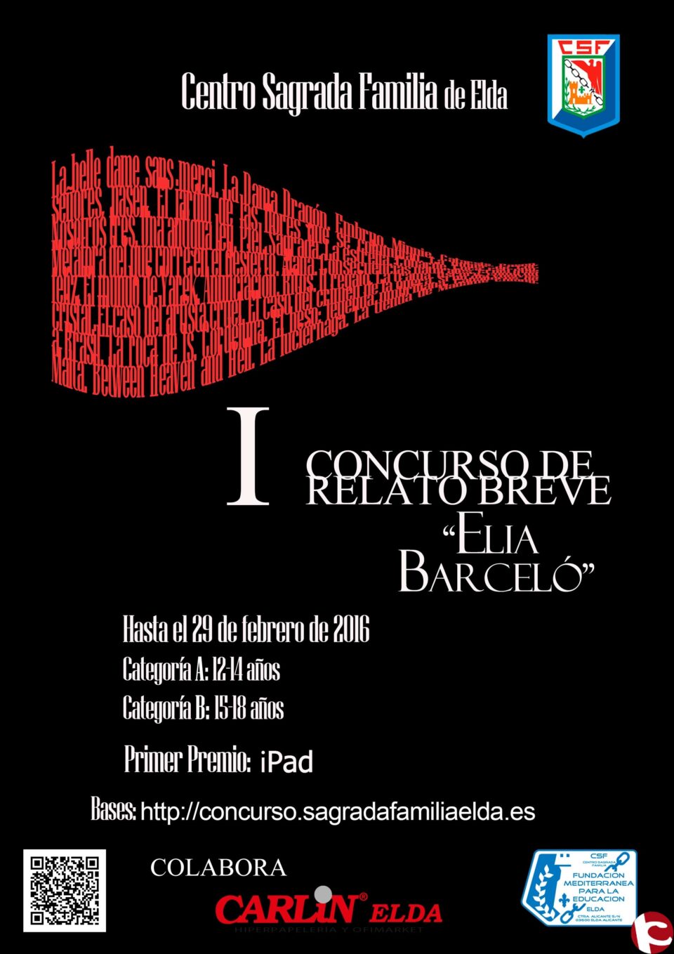 I Concurso de Relato Breve "Elia Barceló" convocado por el Centro Sagrada Familia