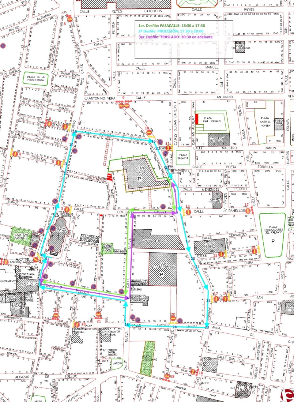 Corte de calles por acto festivo