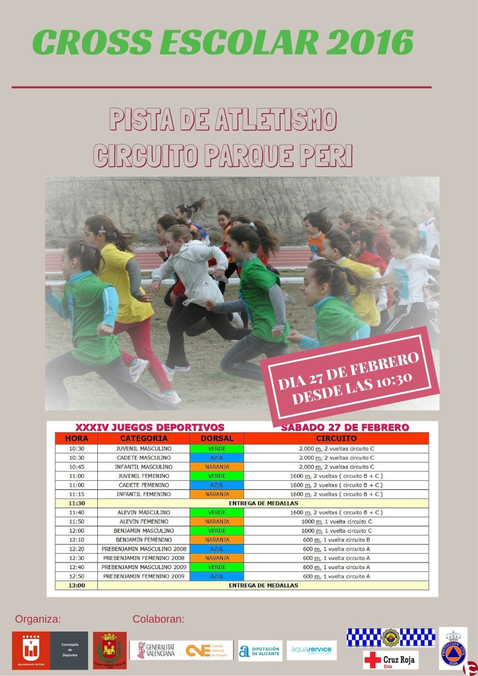 Pese a las inclemencias del tiempo se disputó el Cross Escolar