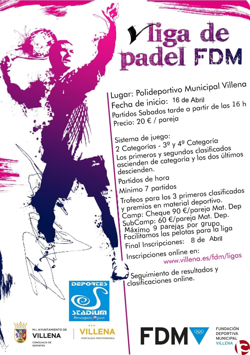Comienza la Liga de Pádel para aficionados en el Polideportivo Municipal