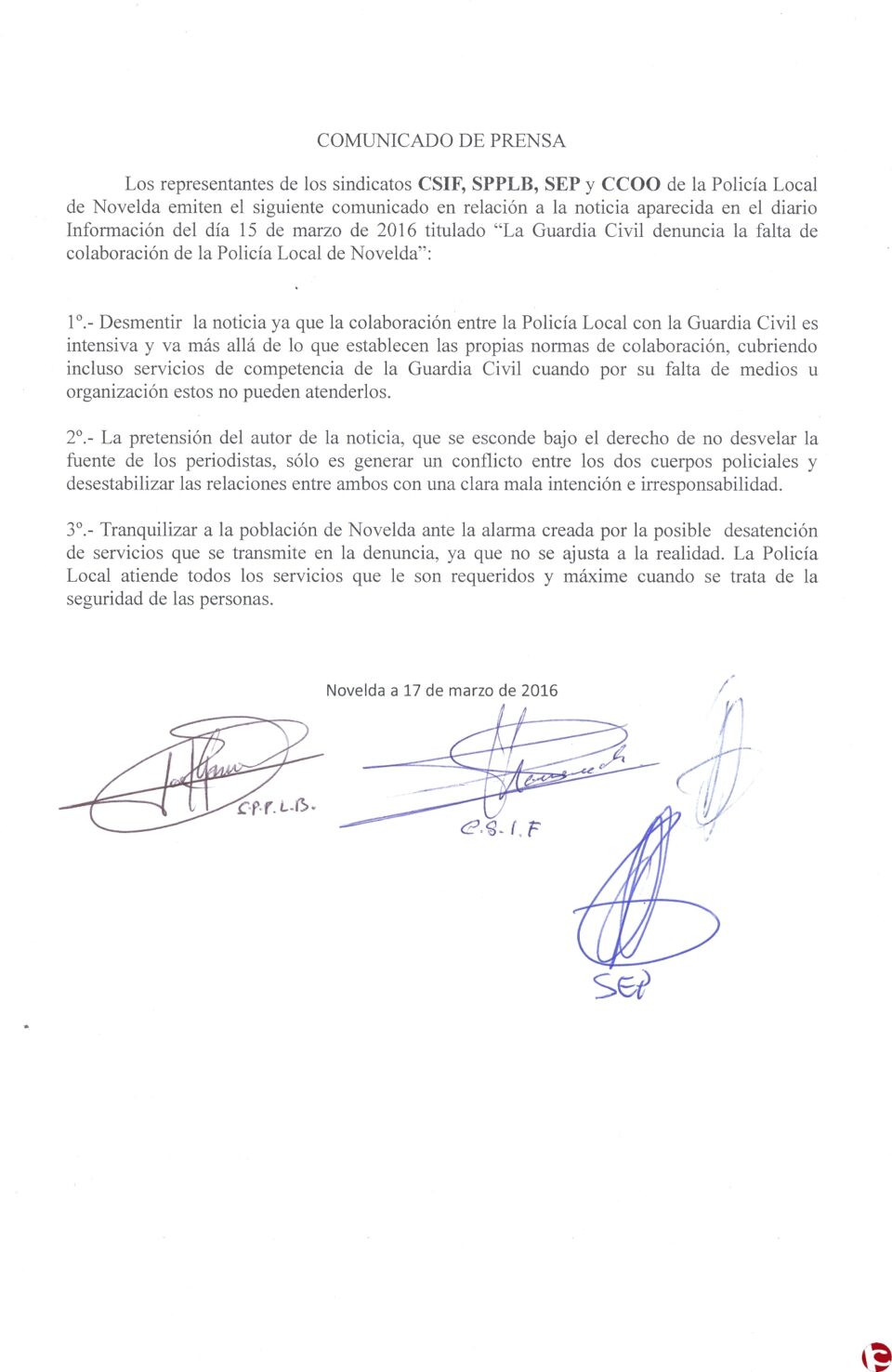 Seguridad Ciudadana desmiente la falta de colaboración entre Policía Local y Guardia Civil