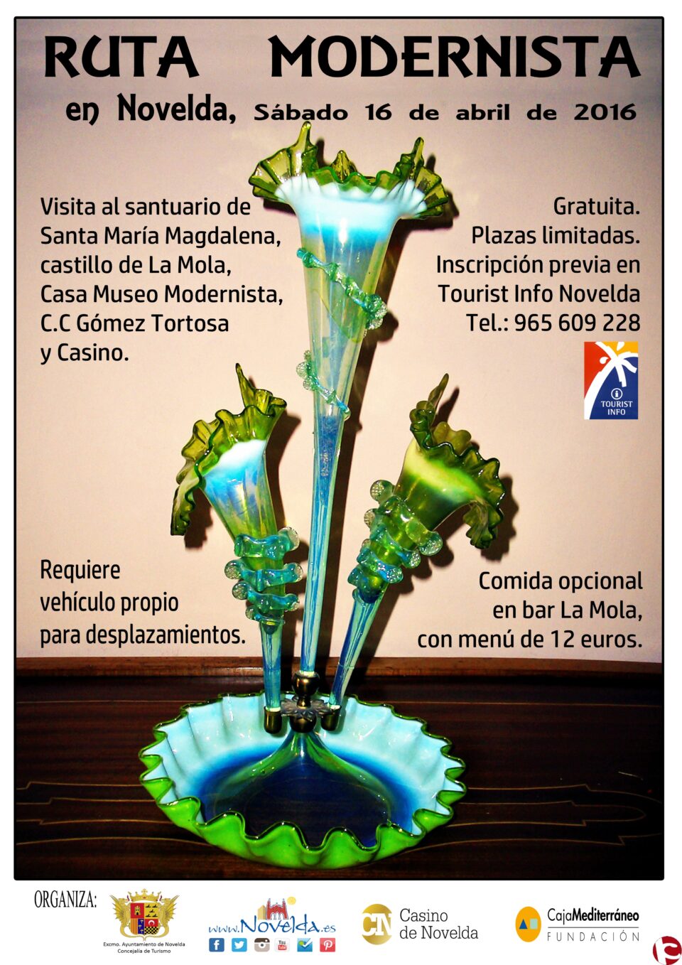 Nueva ruta modernista para el sábado 16 de abril