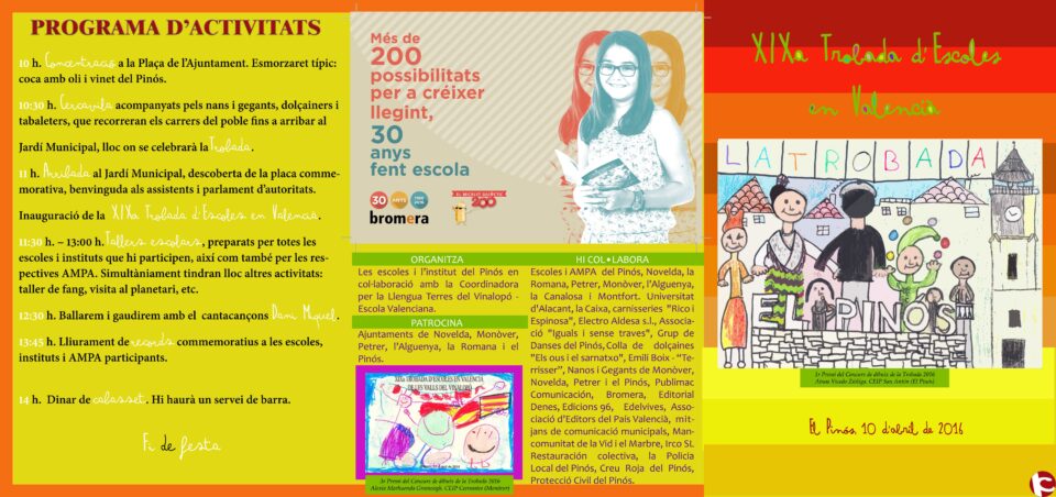 El Pinós acull el diumenge la XIX Trobada dEscoles de les Valls del Vinalopó