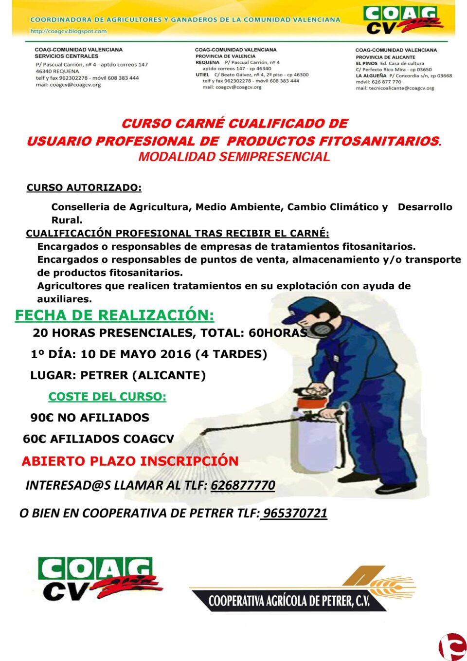 El próximo mes de MAYO