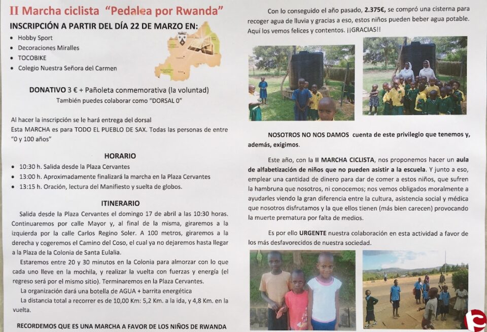 II MARCHA CICLISTA "PEDALEA POR RWANDA"