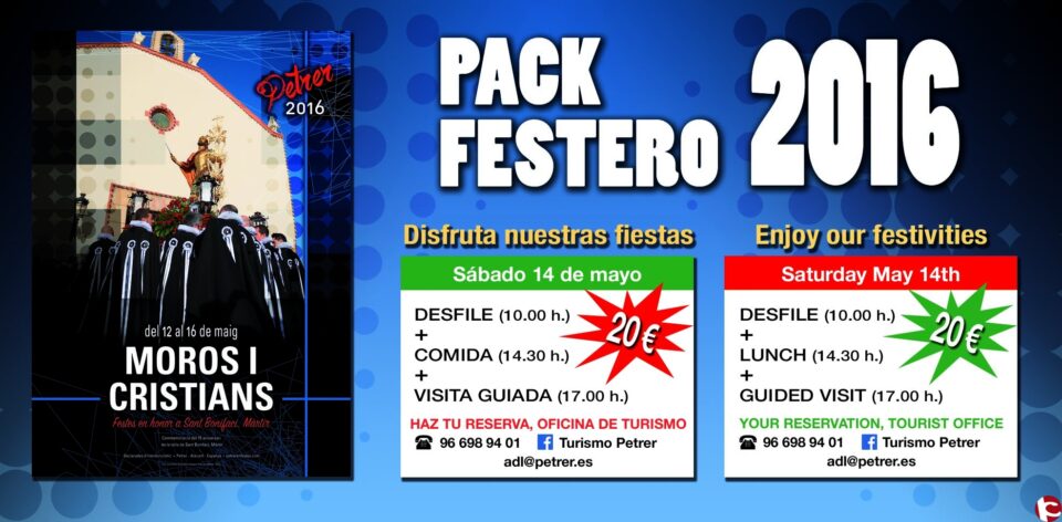 La Oficina de Turismo y la Unión de Festejos ofertan un año más el Pack Festero