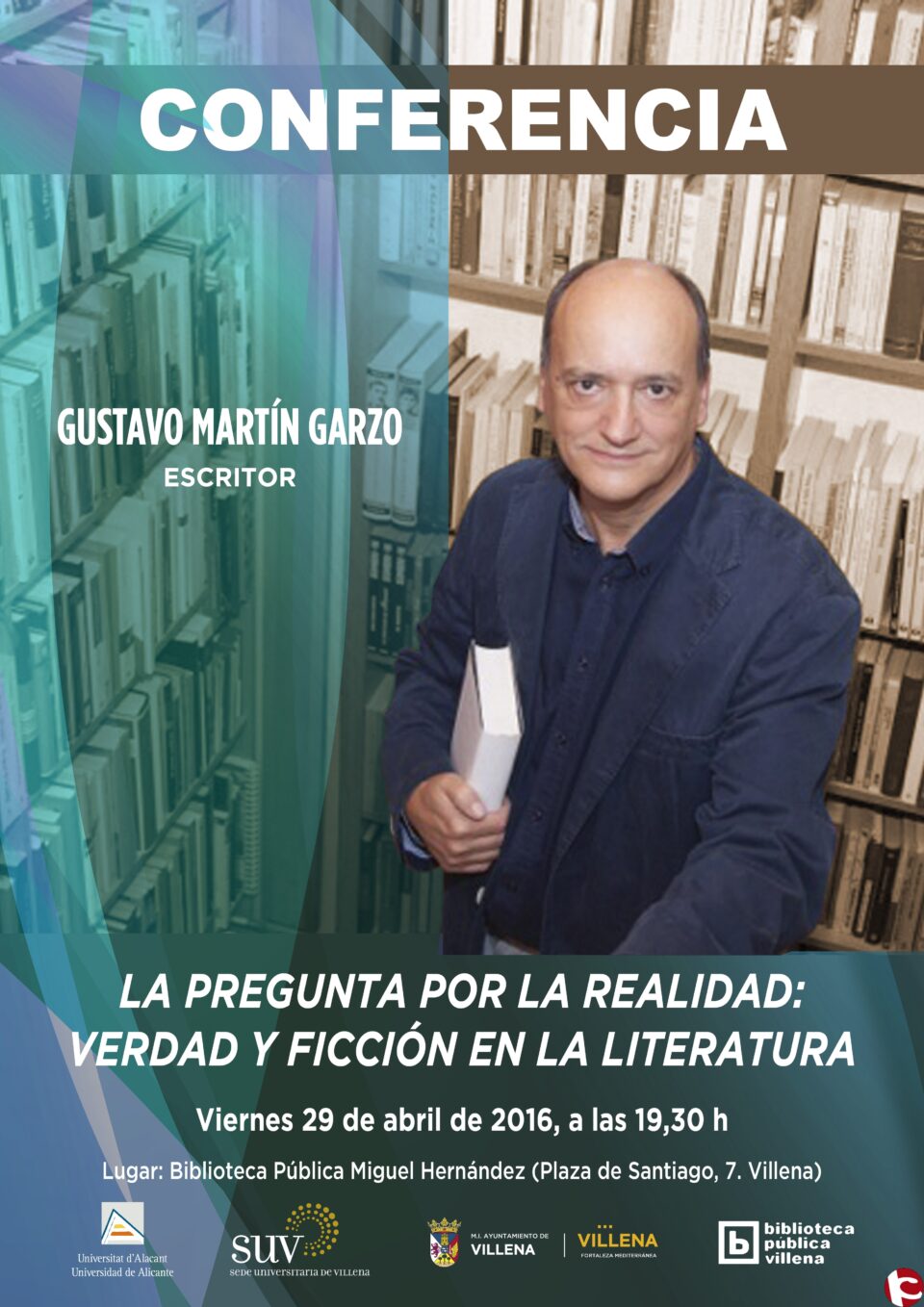 La Sede Universitaria de Villena ofrece mañana una conferencia a cargo del el escritor Gustavo Martín Garzo