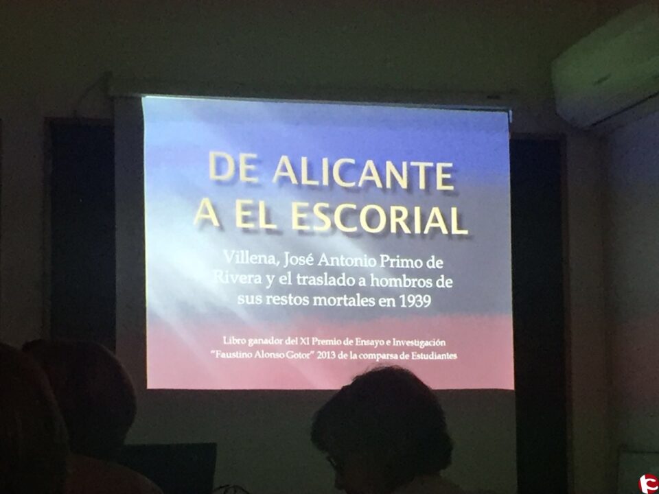 José Vicente Arnedo Lázaro: CONFERENCIA SOBRE EL TRASLADO A HOMBROS DE JOSÉ ANTONIO PRIMO DE RIVERA EN 1939 A SU PASO POR VILLENA