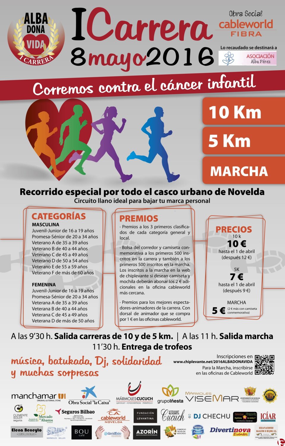 Novelda Contra el Cáncer Infantil en la "I Carrera Alba Dona Vida"