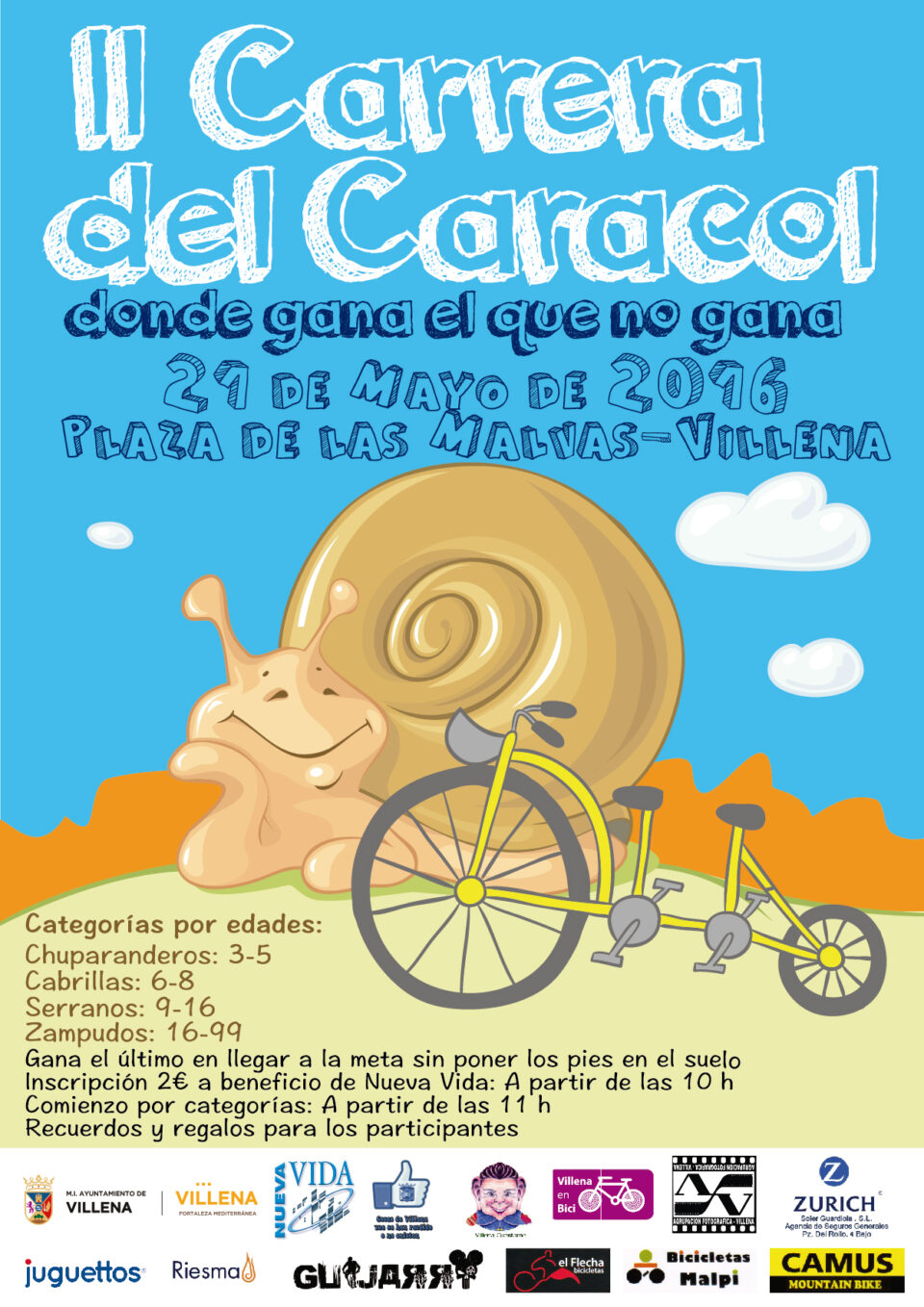 La II Carrera del Caracol será el 16 de mayo a las 11 h.