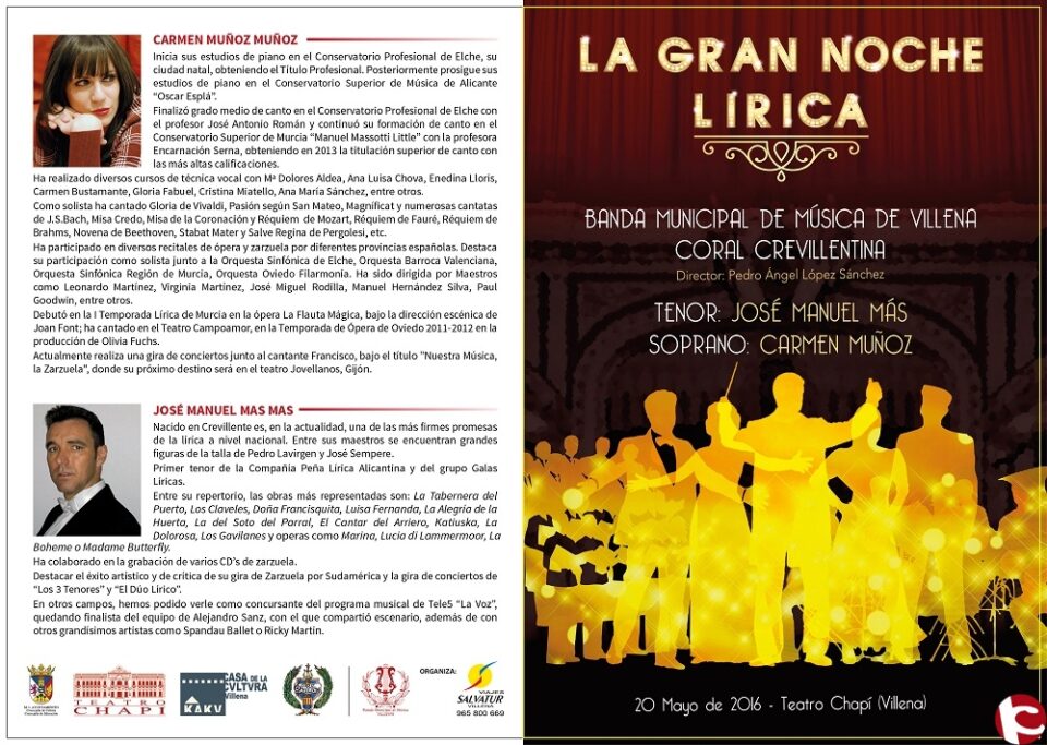 Velada de ópera y zarzuela en el teatro Chapí