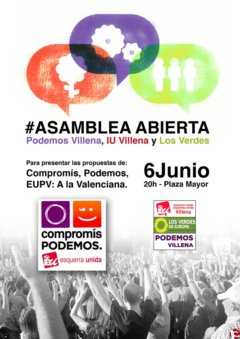 ASAMBLEA ABIERTA: SUMAMOS PARA GANAR - NOTA DE PRENSA Verdes-Podemos-IU Villena
