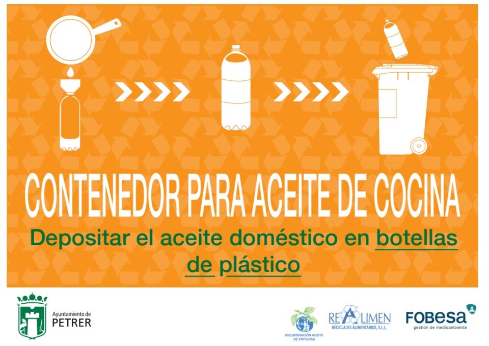 La concejalía de Servicios Generales pone en marcha un nuevo servicio para la recogida de aceite de origen vegetal