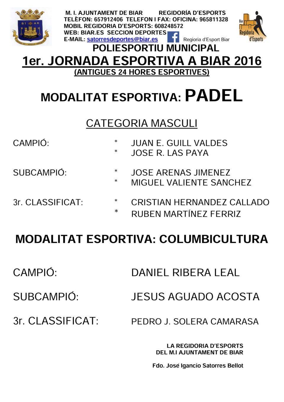 I Jornada Esportiva a Biar