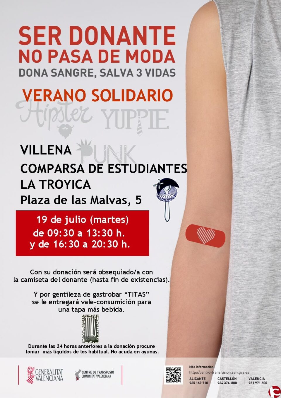 Donación de sangre el martes 19 de julio en la Troyica.