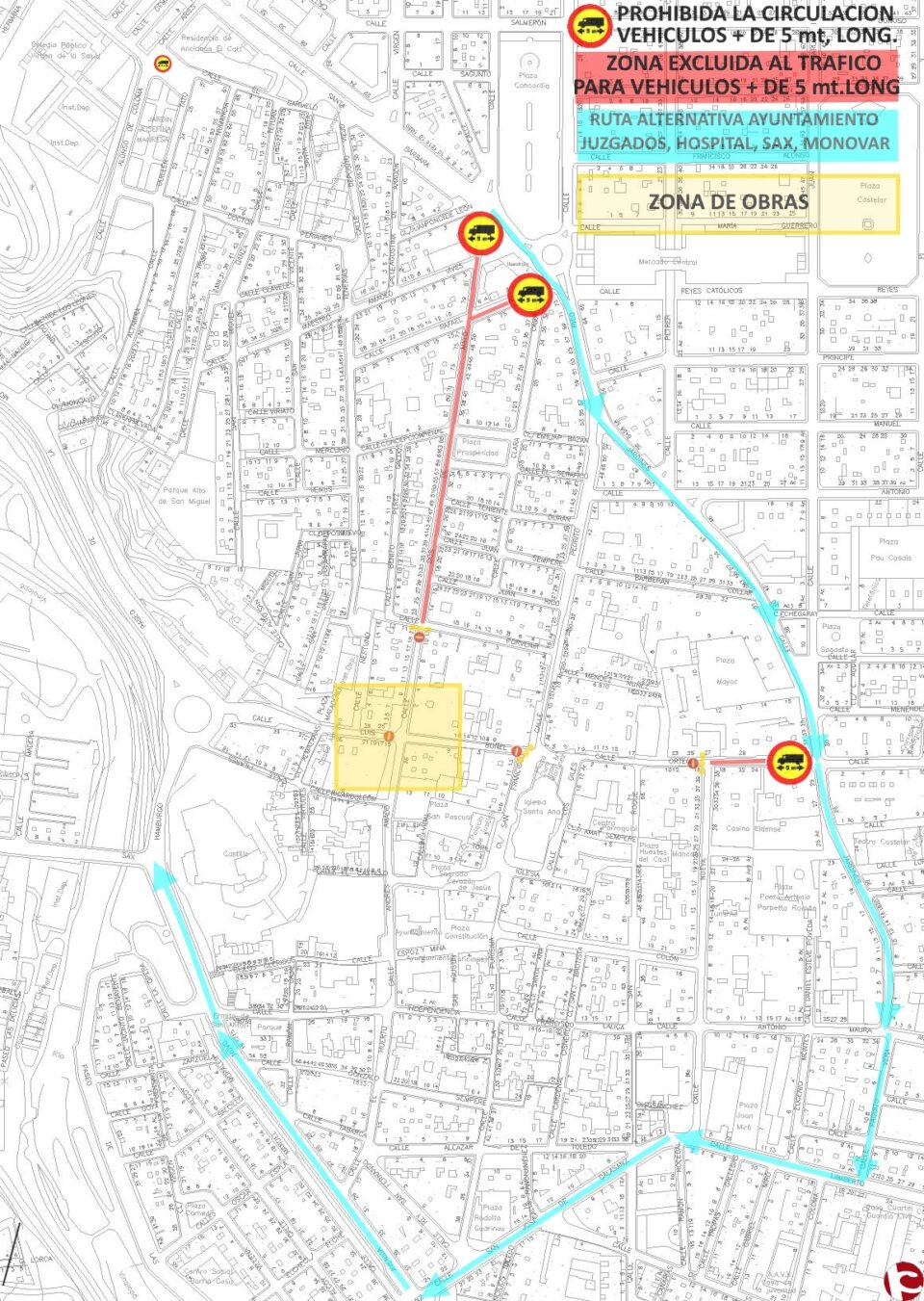 Informando ce cortes de calle al tráfico de vehículos que tendrán lugar los miércoles 03 y 10 de agosto en c/ Luís Buñuel