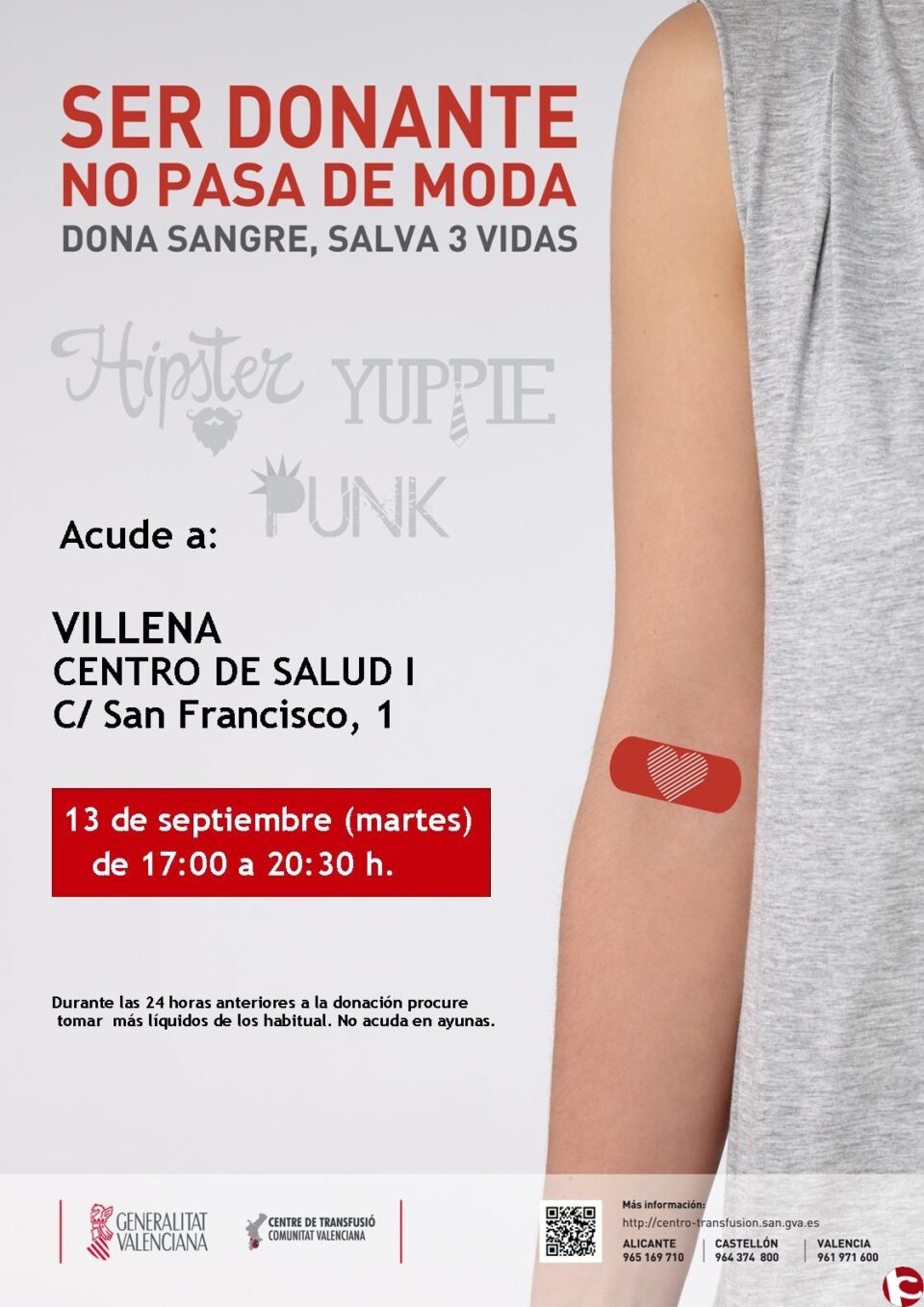 Nueva jornada de donación de Sangre en Villena el día 13 de septiembre
