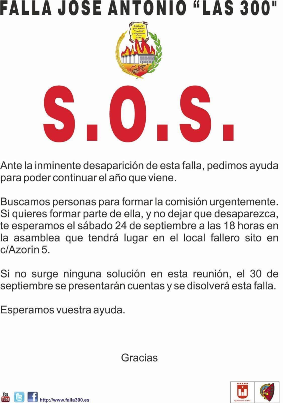 La Falla José Antonio "Las 300" se disolverá si no consiguen comisionados tras 55 años de historia