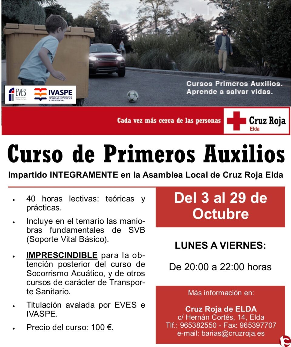 Curso de Primeros Auxilios en Cruz Roja de Elda