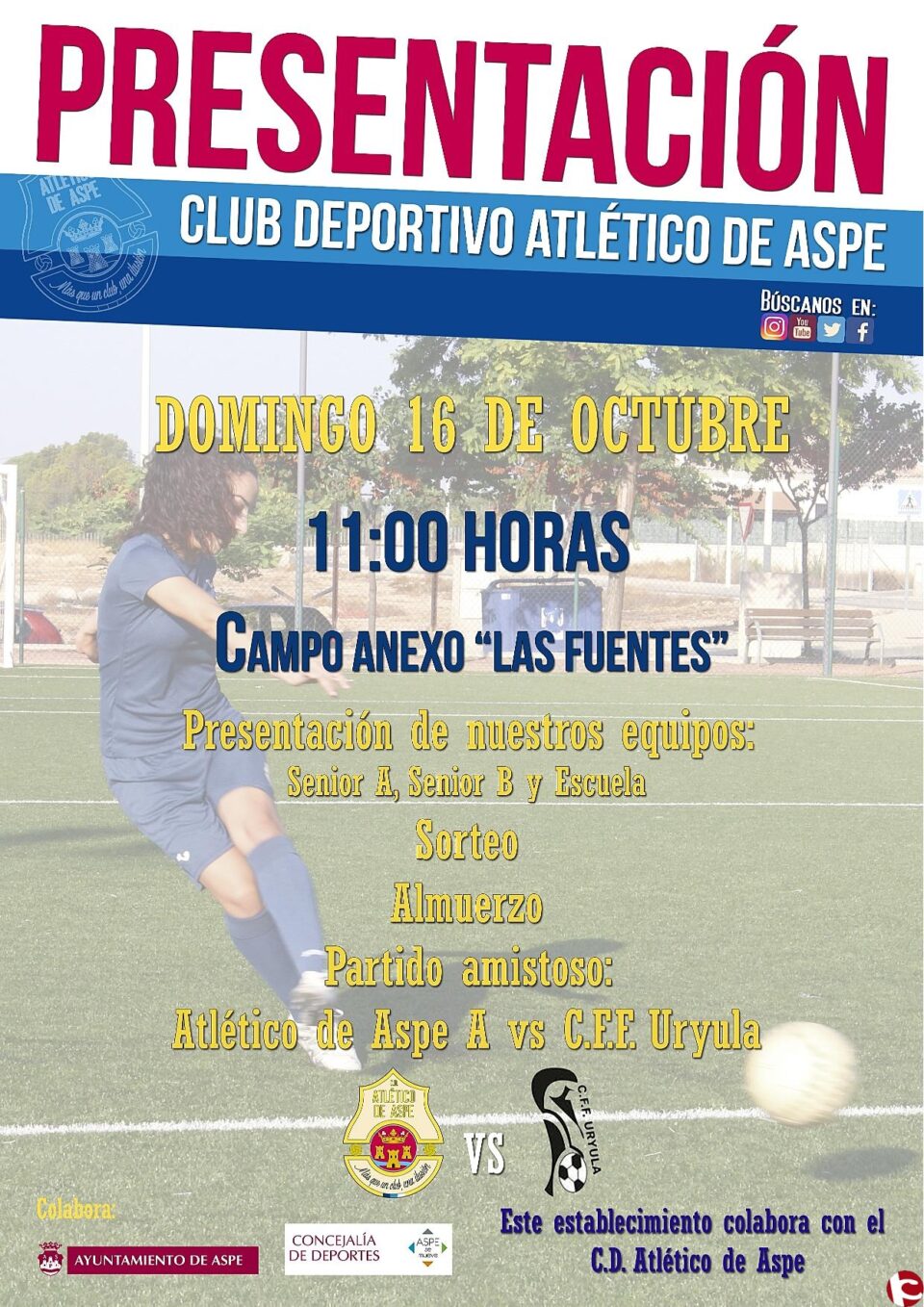 El domingo se presenta en Aspe el primer Club Deportivo Femenino de su historia