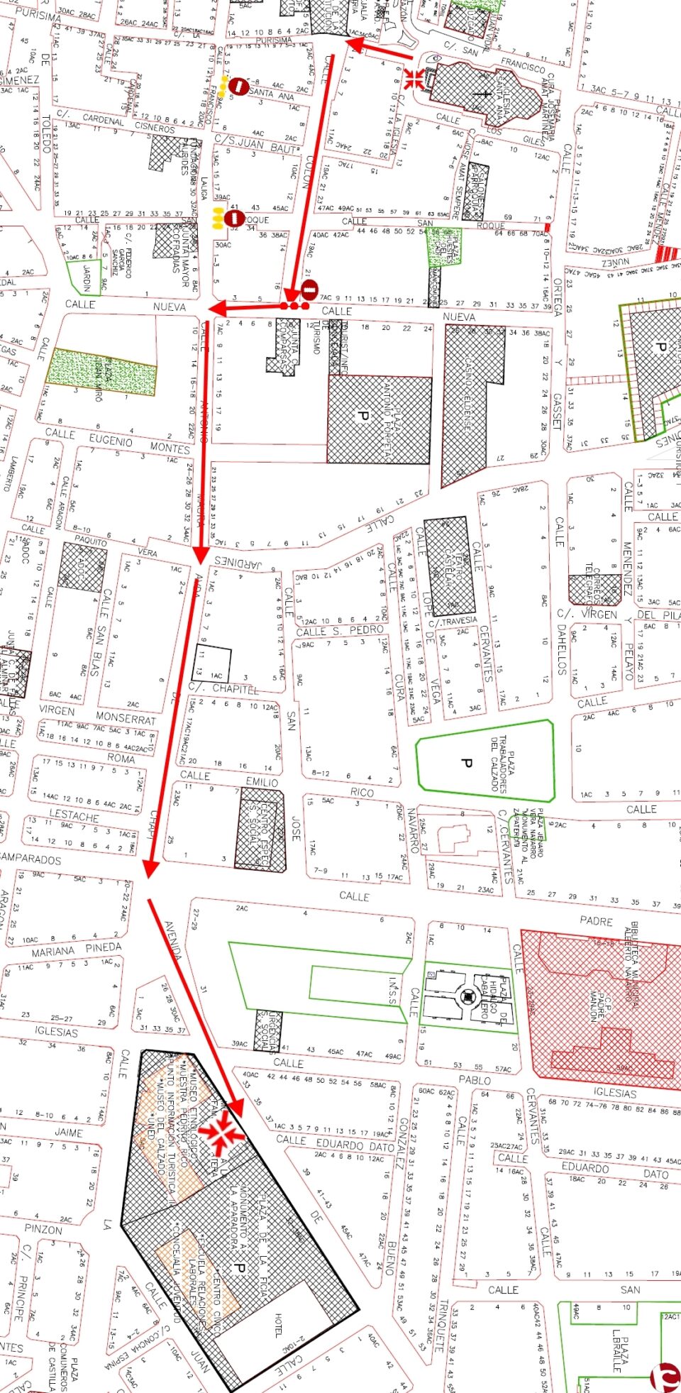 Informando corte de calles para el pasacalles de la ofrenda a la familia zapatera