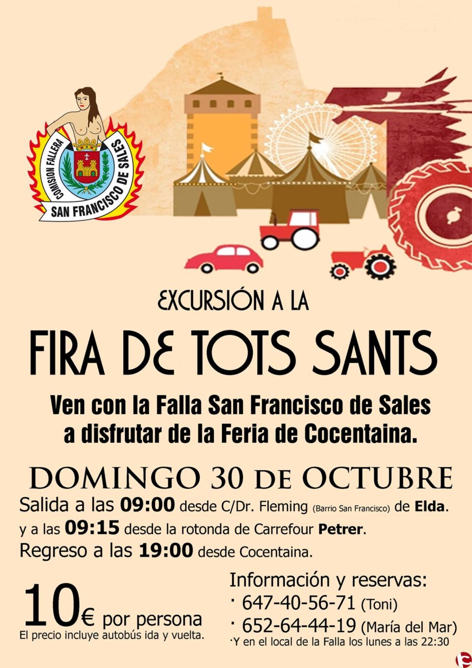 La Falla San Francisco de Sales de Elda organiza una excursió a la "Fira de Tots Sants"