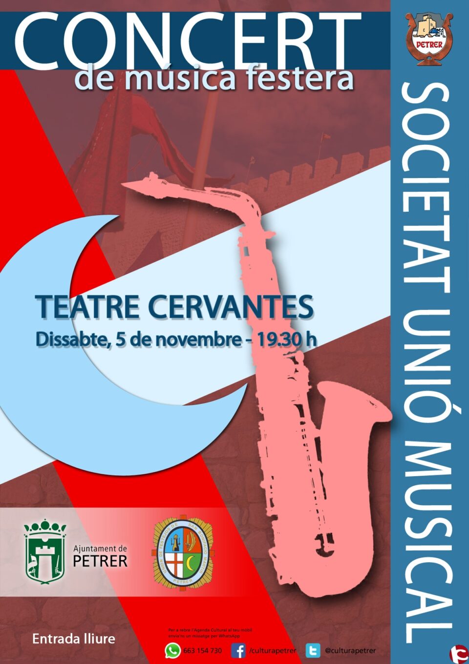 El sábado 5 de noviembre tendrá lugar el Concierto de Música Festera del Mig Any