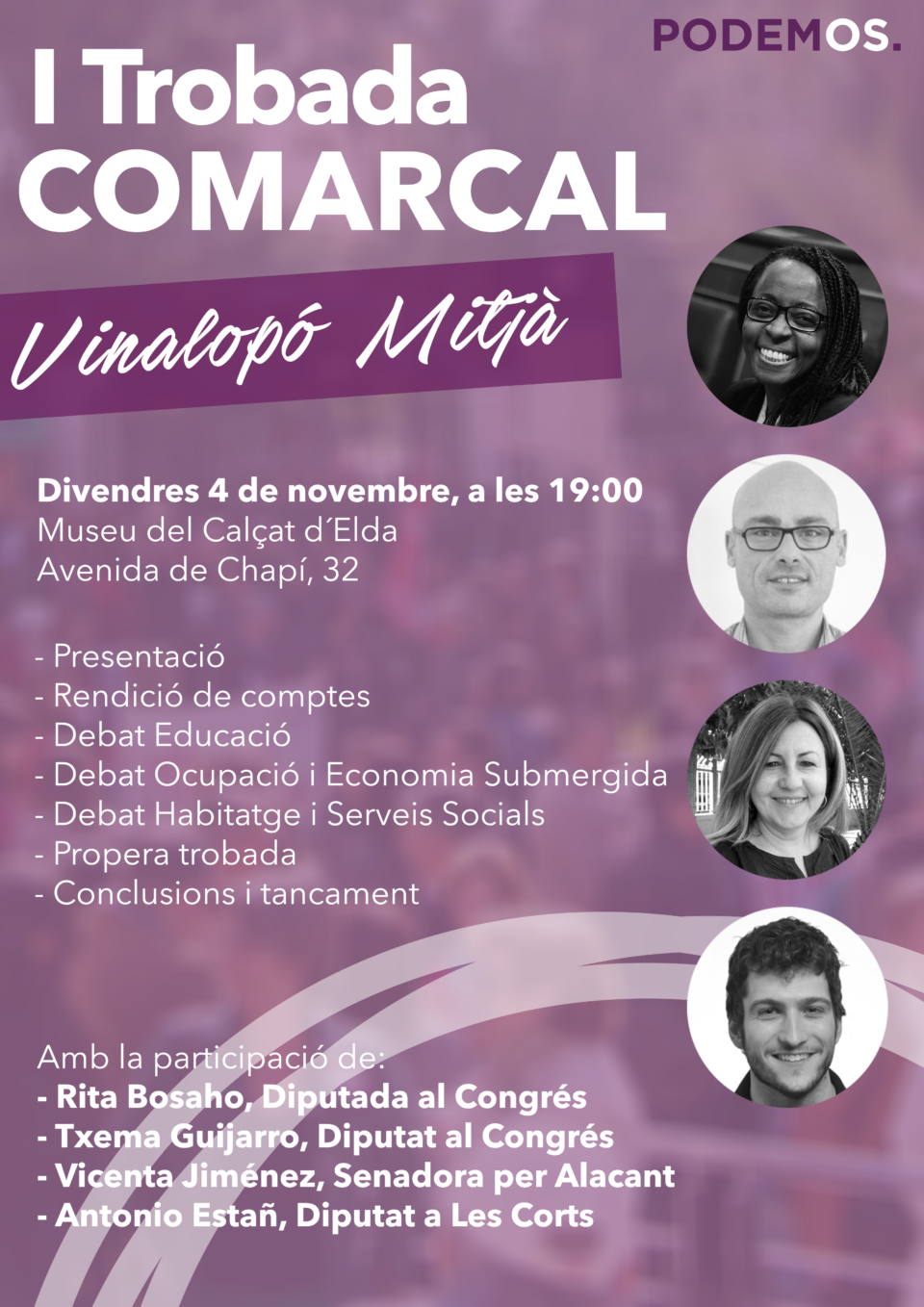 Podem celebra un Encuentro Comarcal con diputados y senadores