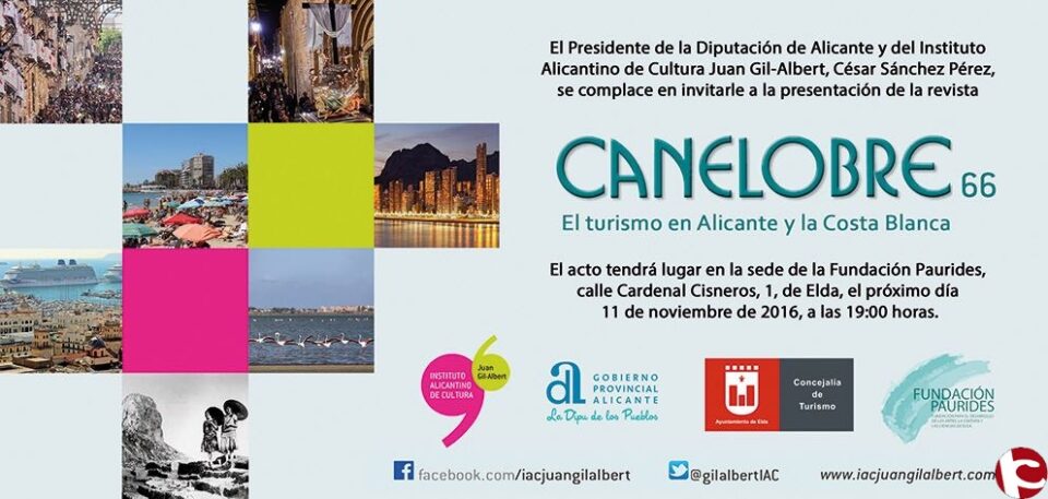 Elda acoge por primera vez la presentación de la revista Canelobre editada por la Diputación