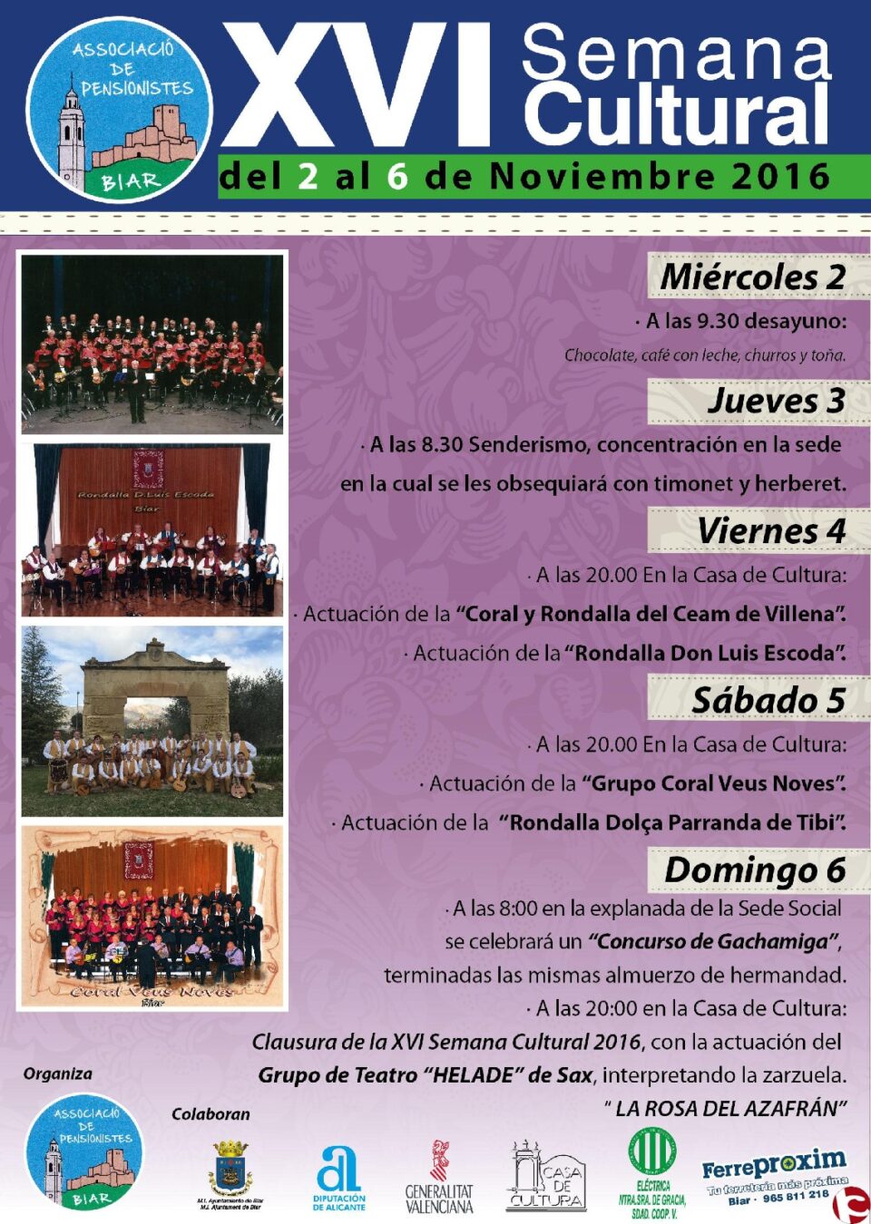 Clausura XVI Semana cultural de la Asociación de Pensionistas de Biar