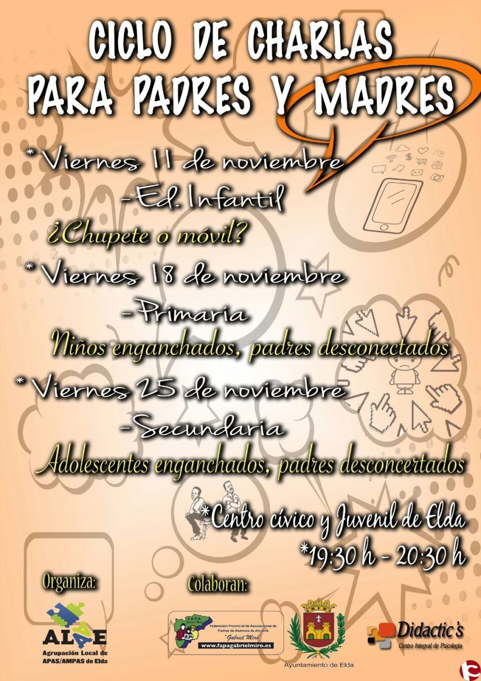 Las AMPAS organizan un ciclo de charlas para padres y madres en torno a las nuevas tecnologías