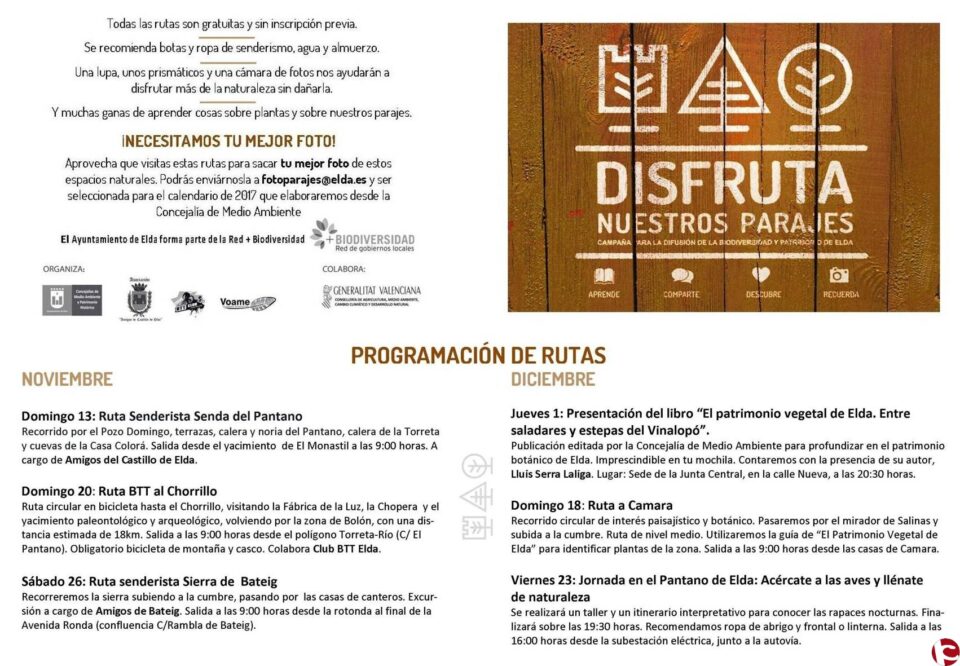 Medio Ambiente continua con la campaña Disfruta nuestros parajes tras el éxito de las rutas de primavera