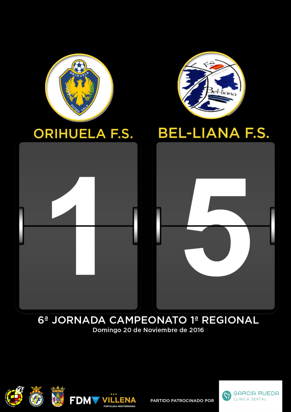 6ª Jornada de liga para los equipos del Bel-liana F.S. en sus diferentes categorías