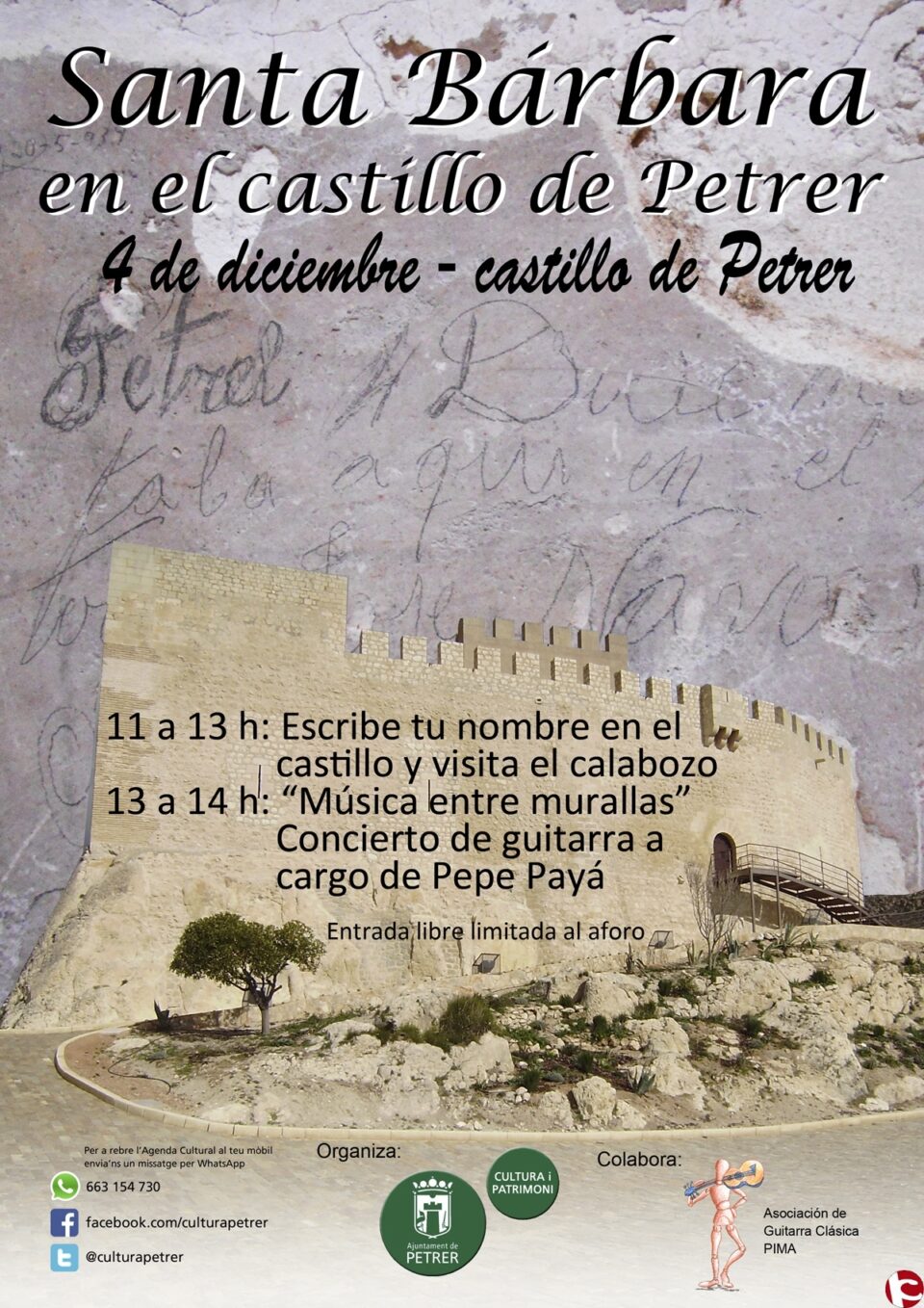 Subida al castillo de Petrer en el día de Santa Bárbara